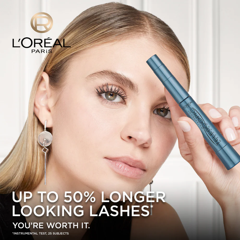 L'Oreal Paris Telescopic Lengthening Waterproof Mascara Black 8ml - Image 2
