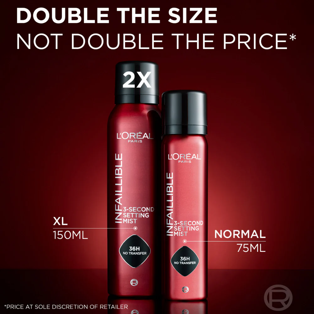 L'Oreal Paris XL Infallible 3-Second Setting Mist 150ml - Image 3