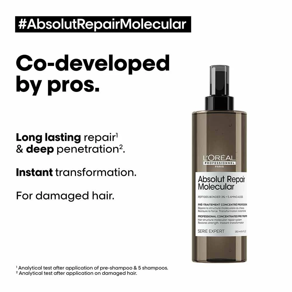 L'Oreal Professional Serie Expert Absolut Repair Molecular Concentrated Pre-Treatment 190ml - Image 3