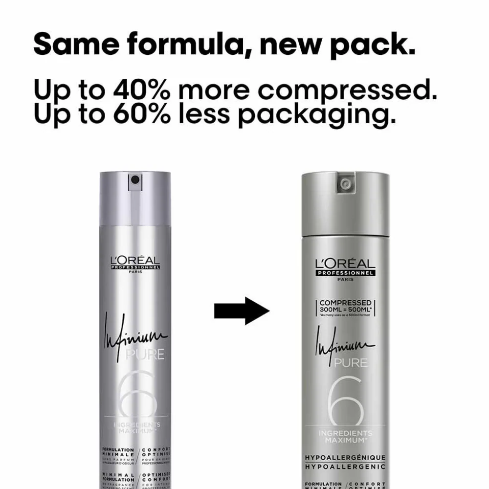 L'Oreal Professionnel Infinium Pure 6 Soft Hairspray 300ml - Image 2