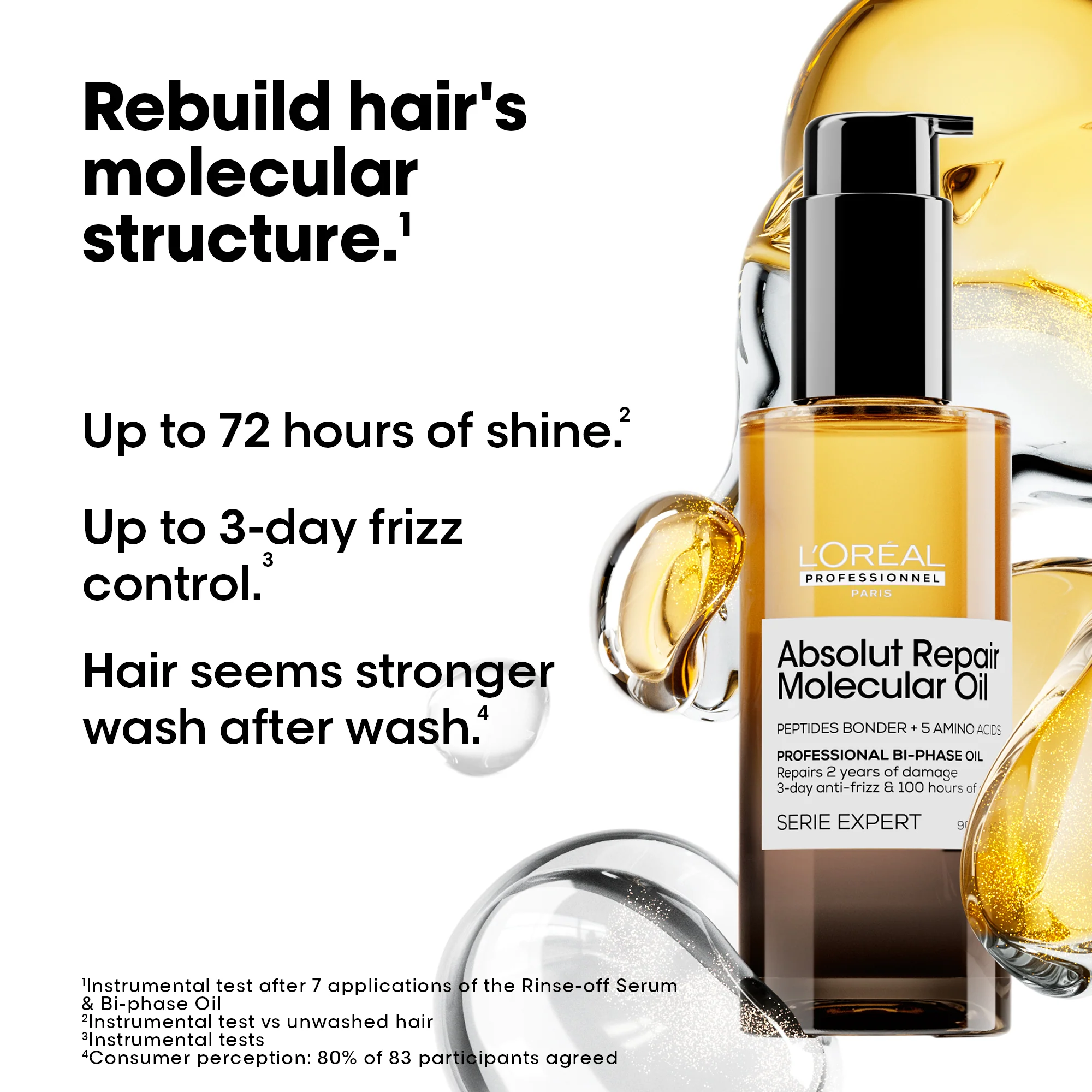 L'Oreal Professionnel Serie Expert Absolut Repair Molecular Bi-Phase Oil 90ml - Image 2