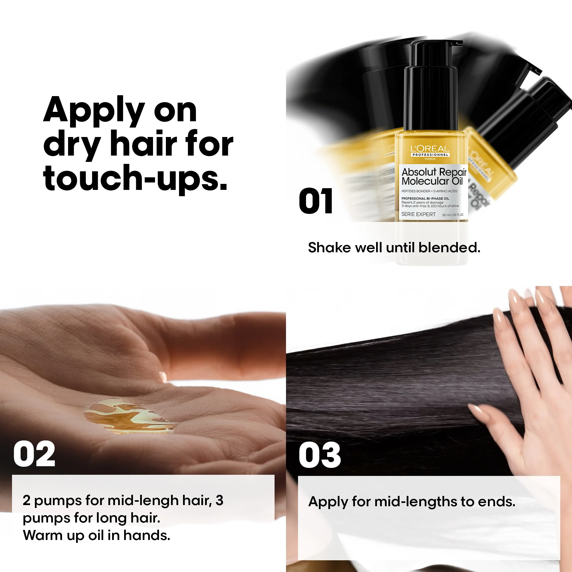 L'Oreal Professionnel Serie Expert Absolut Repair Molecular Bi-Phase Oil 90ml - Image 8