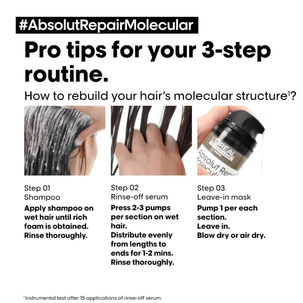 L'Oreal Professionnel Serie Expert Absolut Repair Molecular Shampoo 500ml - Image 6