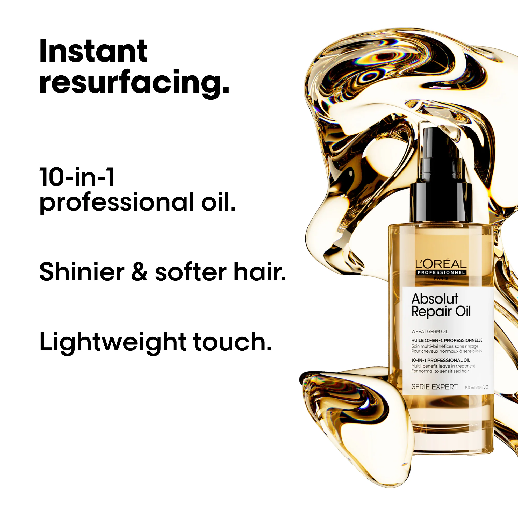 L'Oreal Professionnel Serie Expert Absolut Repair Oil 10-In-1 Multi-Benefit Leave-In Treatment Oil 90ml - Image 2