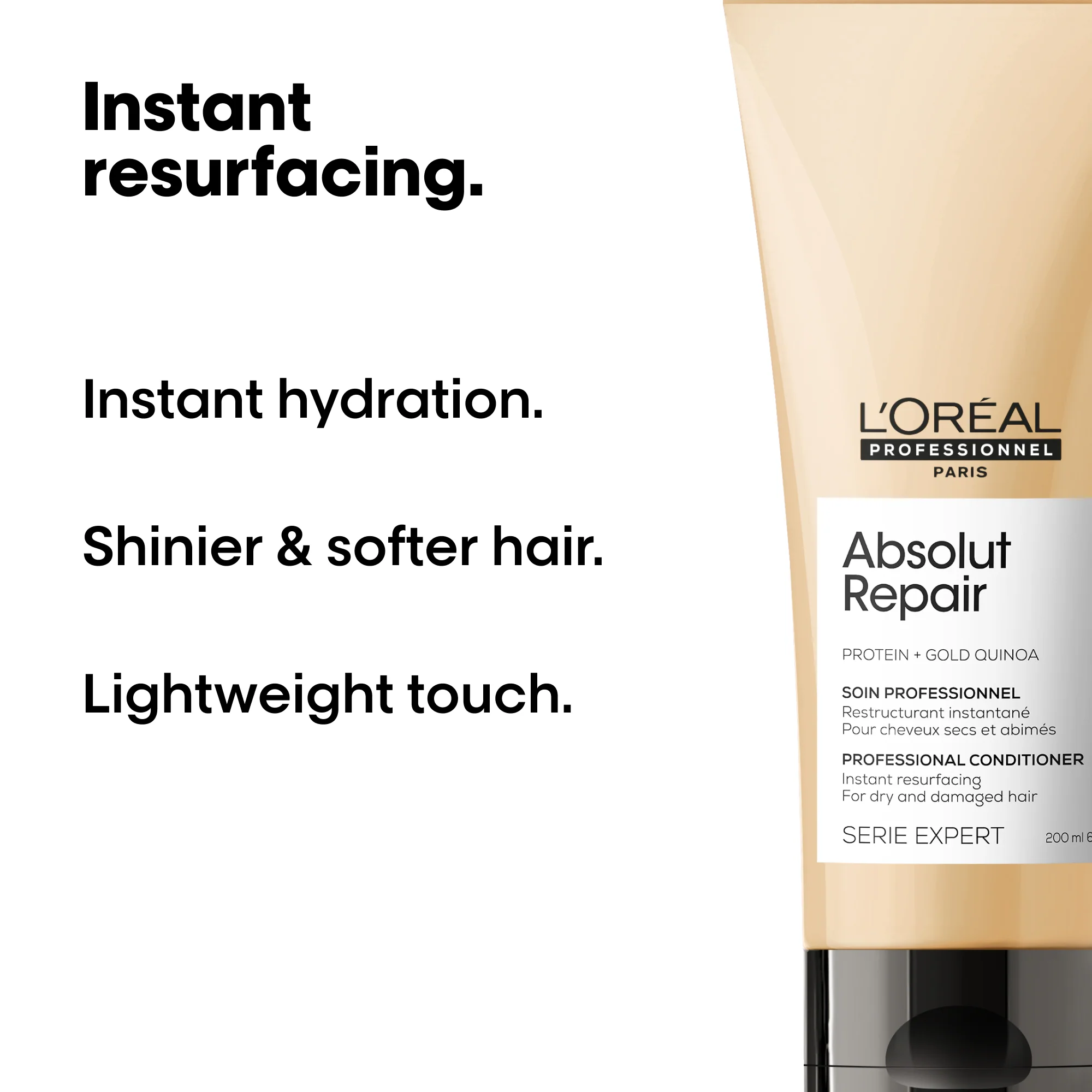L'Oreal Professionnel Serie Expert Absolut Repair Protein + Gold Quinoa Instant Resurfacing Conditioner 200ml - Image 2