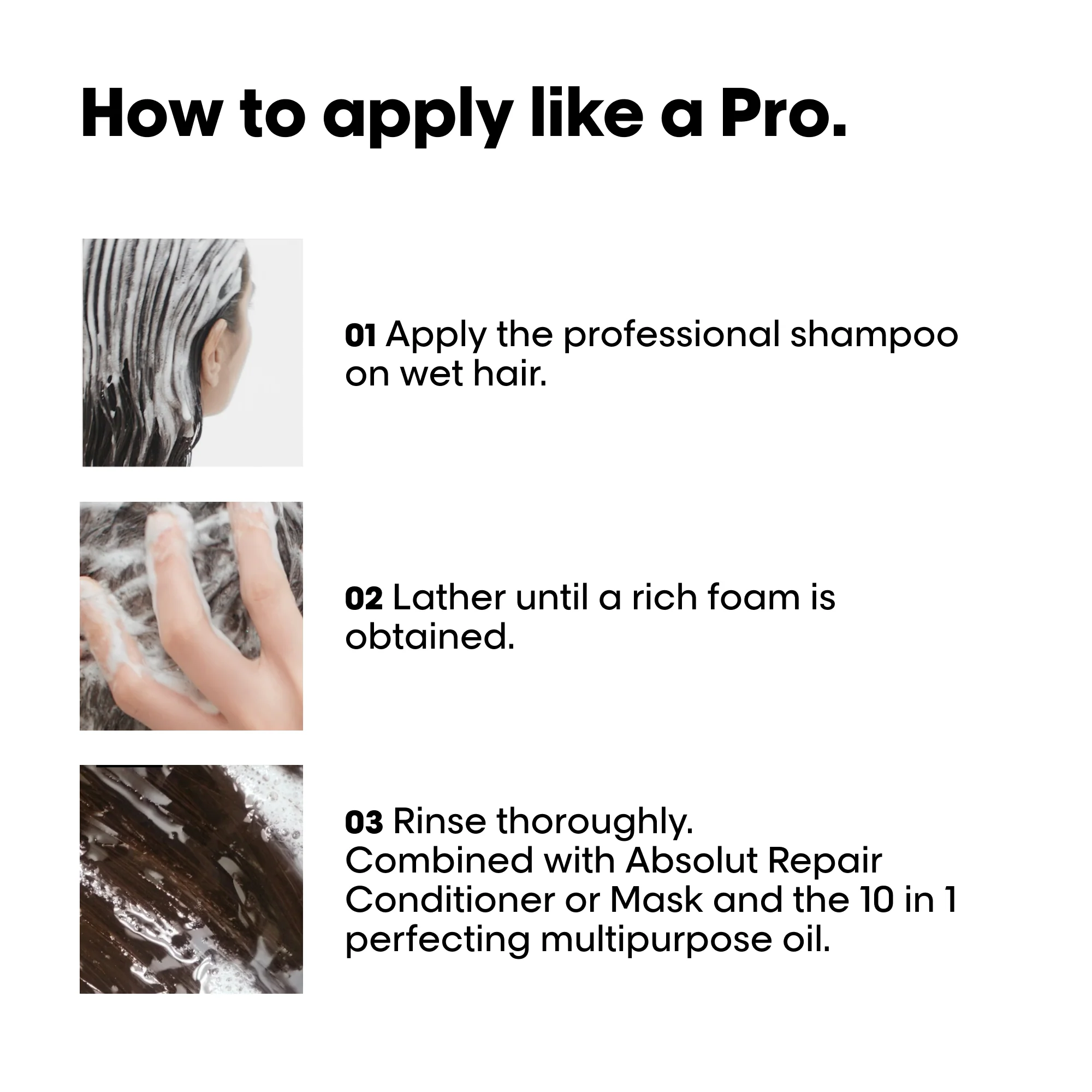 L'Oreal Professionnel Serie Expert Absolut Repair Protein + Gold Quinoa Instant Resurfacing Shampoo 300ml - Image 7