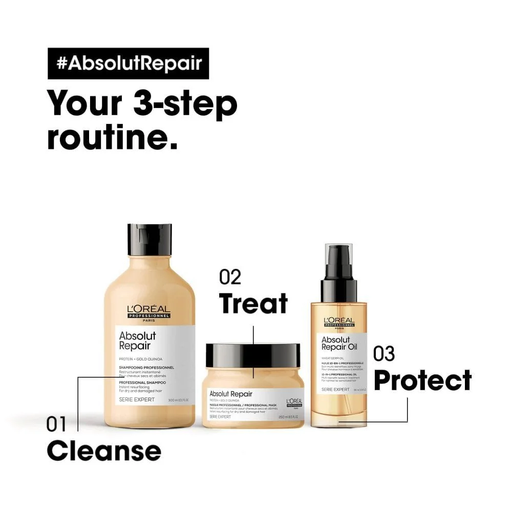 L'Oreal Professionnel Serie Expert Absolut Repair Shampoo 300ml & Conditioner 200ml Twin - Image 6