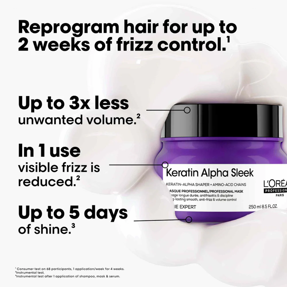 L'Oreal Professionnel Serie Expert Keratin Alpha Sleek Hair Mask 250ml - Image 2