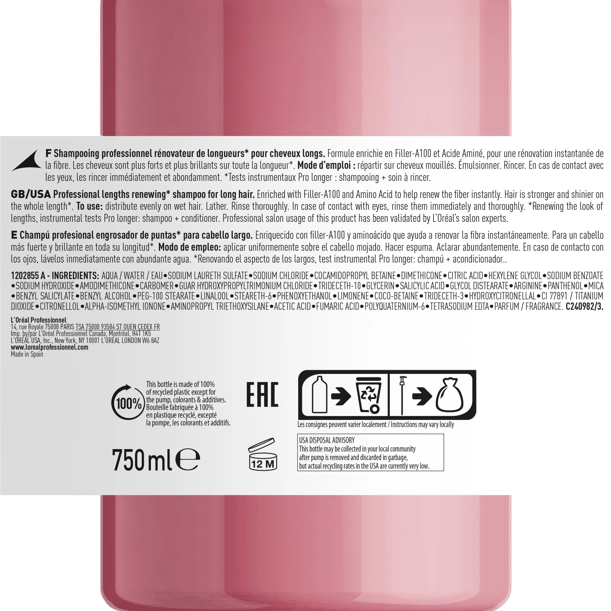 L'Oreal Professionnel Serie Expert Pro Longer Lengths Renewing Shampoo 1500ml - Image 5