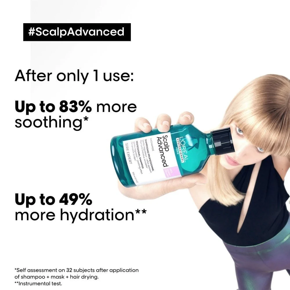 L'Oreal Professionnel Serie Expert Scalp Advanced Anti-Discomfort Dermo-Regulator Shampoo 300ml & Intense Soother Hair Treatment 200ml Twin - Image 4