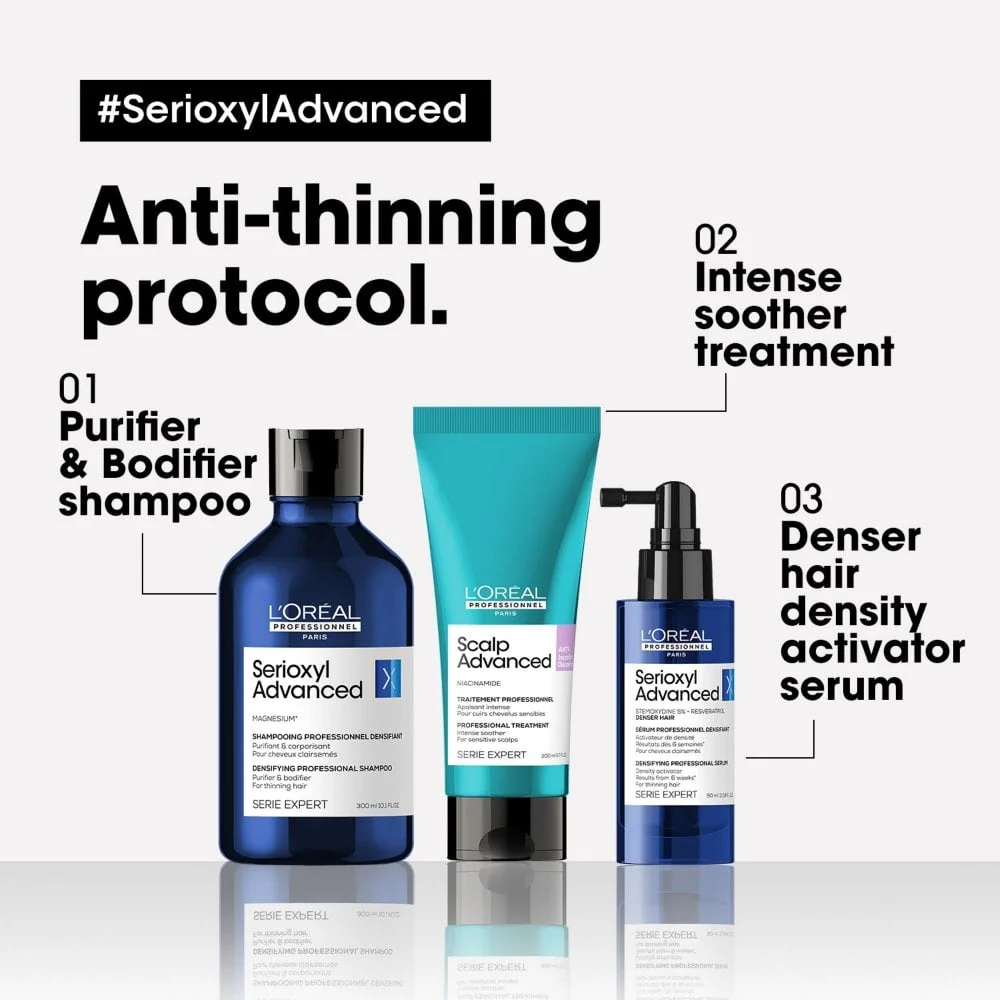 L'Oreal Professionnel Serie Expert Serioxyl Advanced Densifying Purifier & Bodifier Shampoo 300ml - Image 5