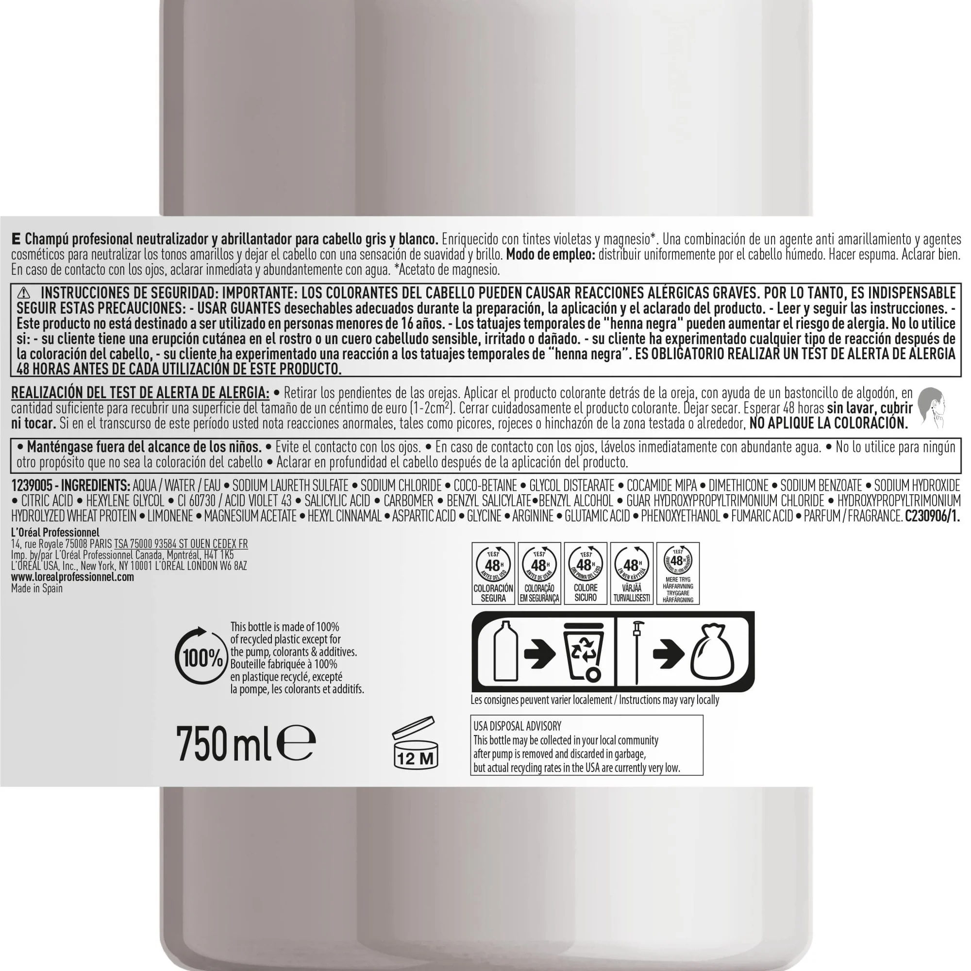 L'Oreal Professionnel Serie Expert Silver Neutralising + Brightening Shampoo 1500ml - Image 4