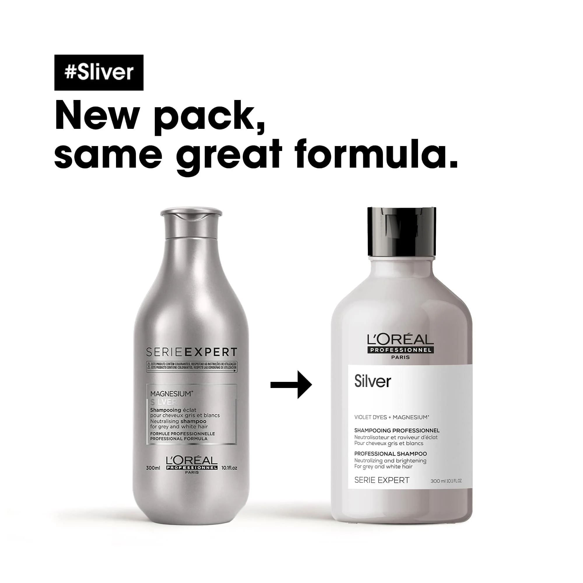 L'Oreal Professionnel Serie Expert Silver Neutralising + Brightening Shampoo 300ml - Image 2