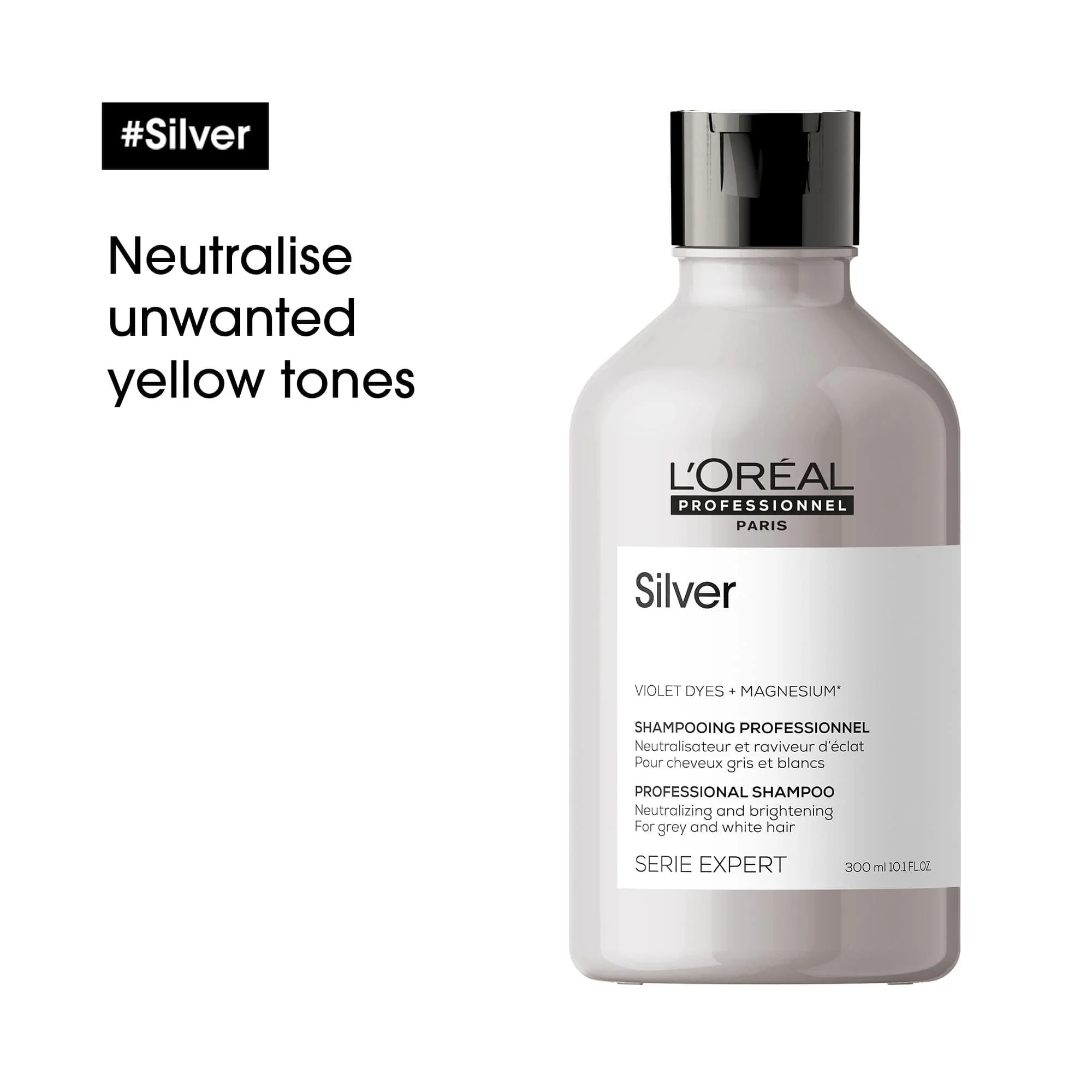 L'Oreal Professionnel Serie Expert Silver Neutralising + Brightening Shampoo 300ml - Image 4