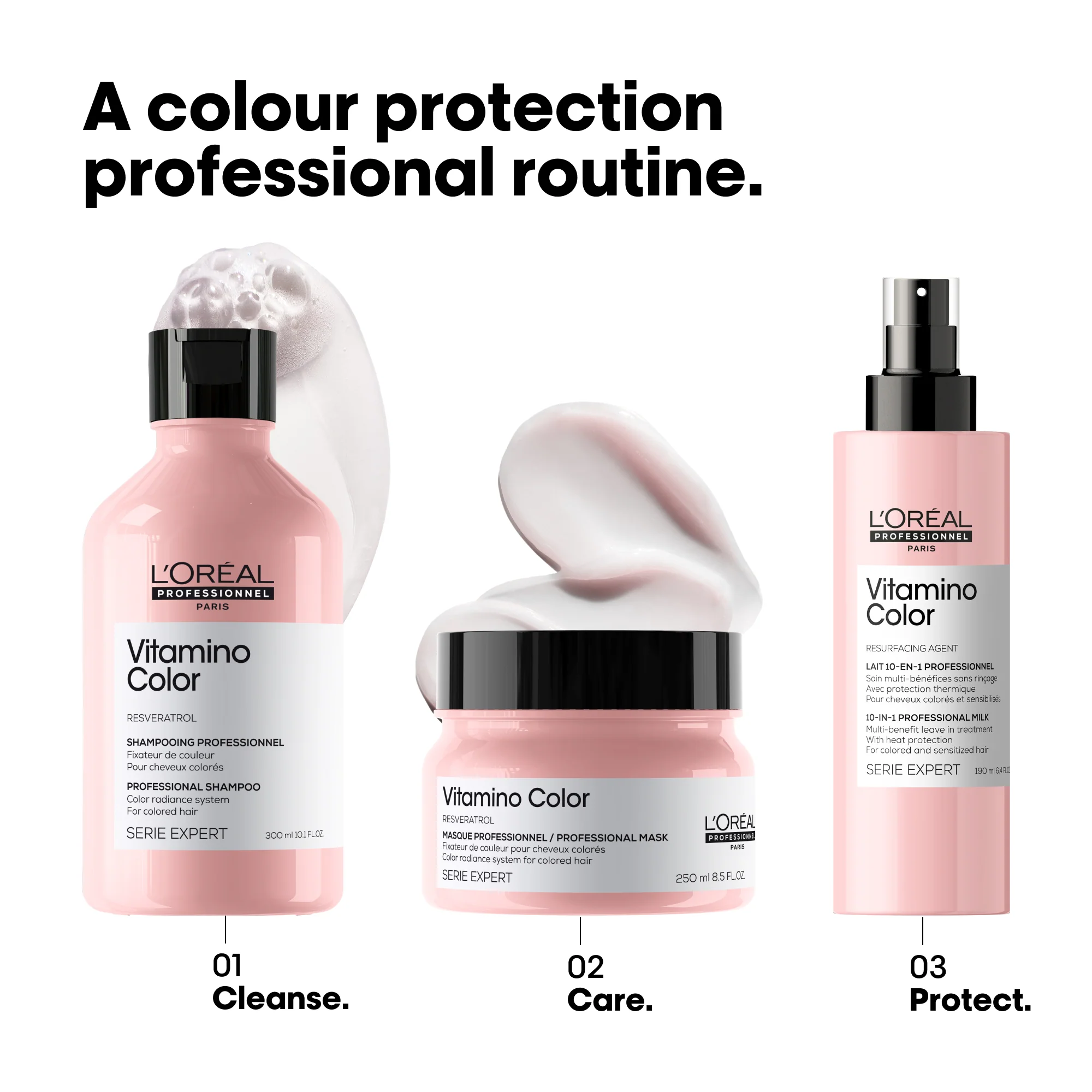 L'Oreal Professionnel Serie Expert Vitamino Colour 10-In-1 Multi-Benefit Resurfacing Leave-In Treatment Milk 190ml - Image 4