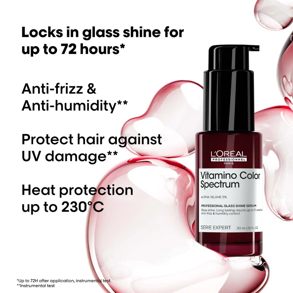 L'Oreal Professionnel Serie Expert Vitamino Colour Spectrum Glass Shine Hair Serum 30ml - Image 2