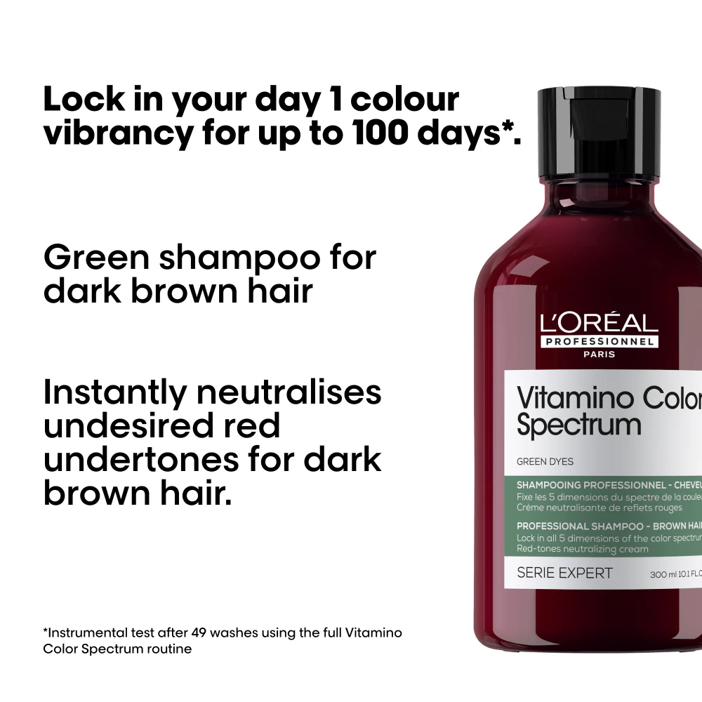 L'Oreal Professionnel Serie Expert Vitamino Colour Spectrum Green Dyes Shampoo 300ml - Image 2