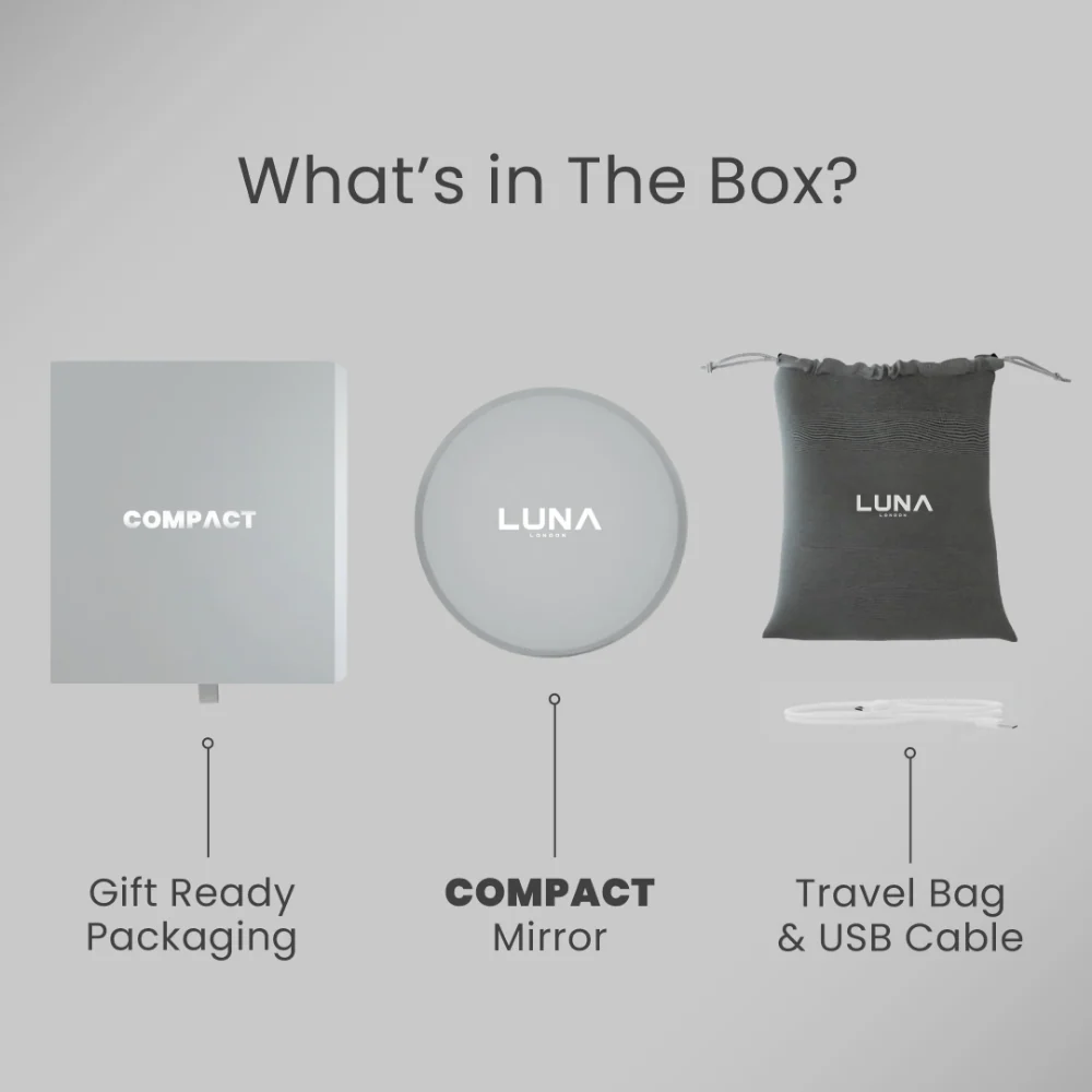 Luna London Compact Mirror Chalk Grey - Image 7