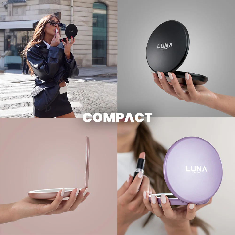 Luna London Compact Mirror Chalk Grey - Image 8
