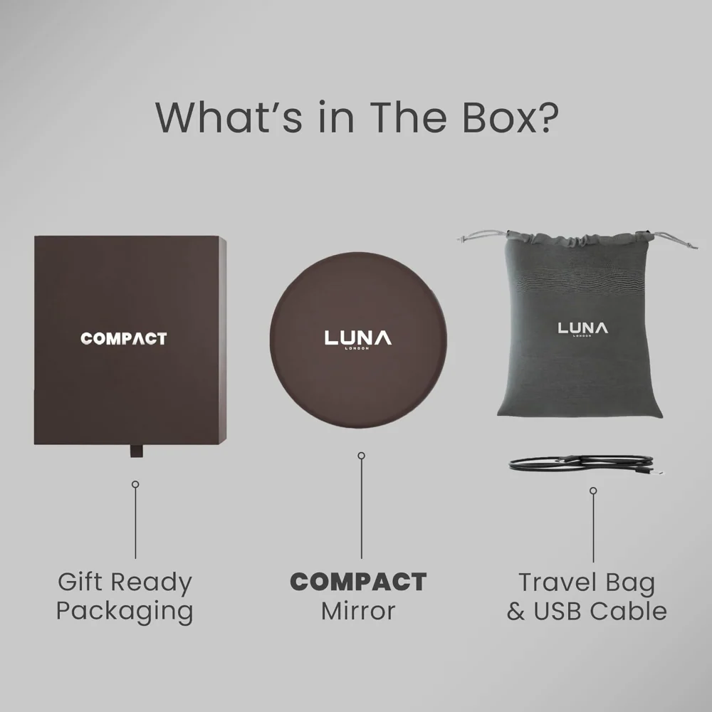 Luna London Compact Mirror Espresso Brown - Image 5