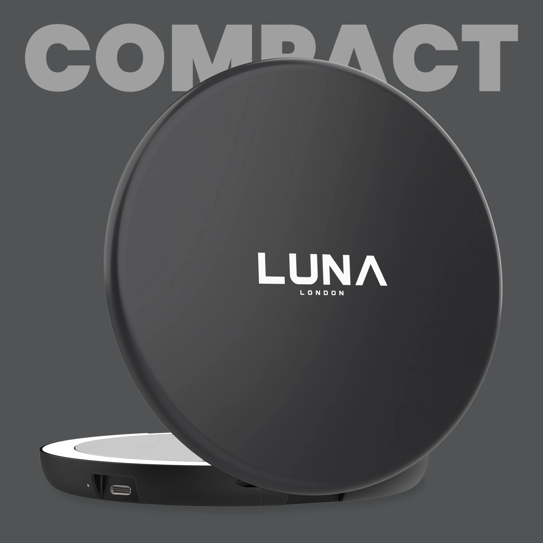 Luna London Compact Mirror Matte Black - Image 2