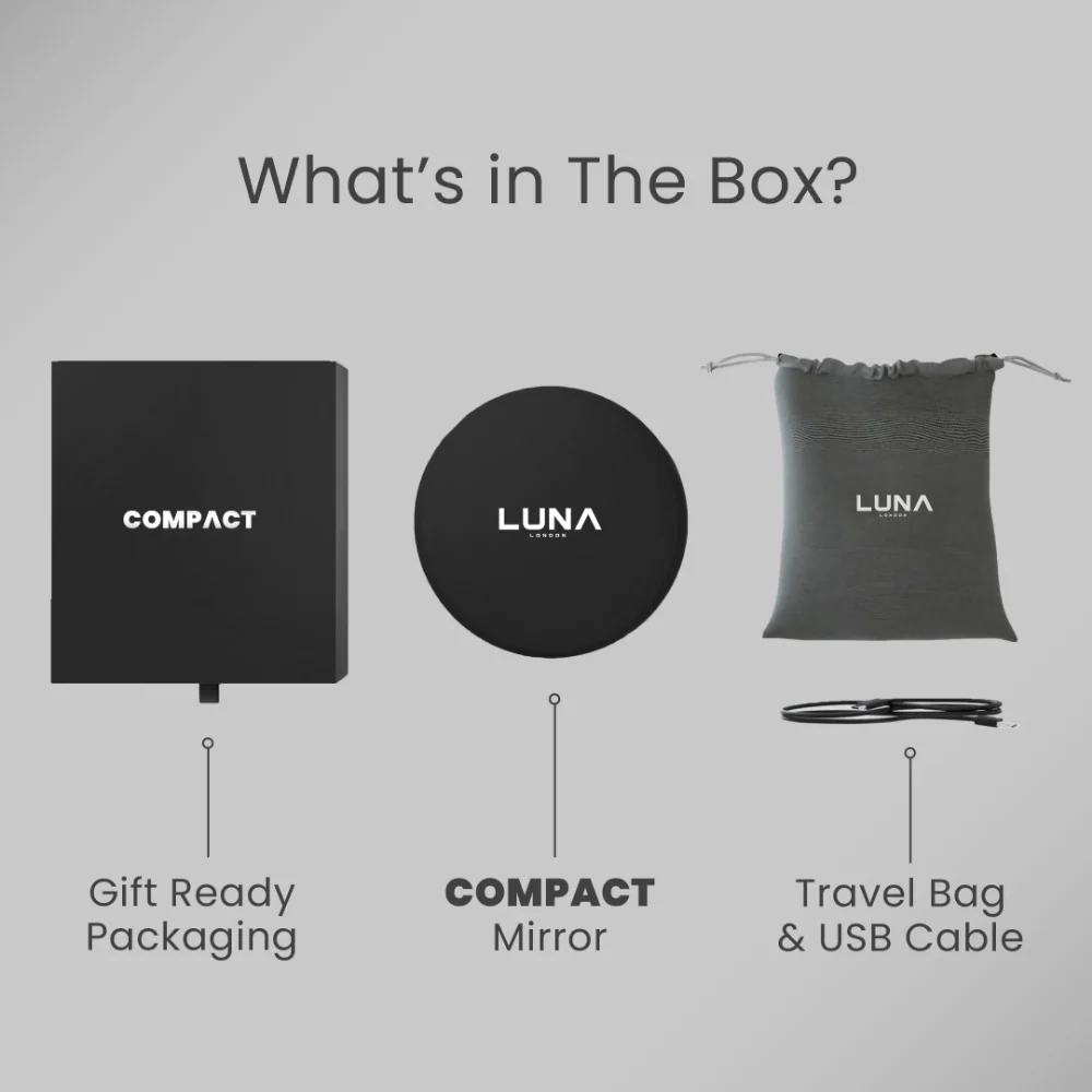 Luna London Compact Mirror Matte Black - Image 6