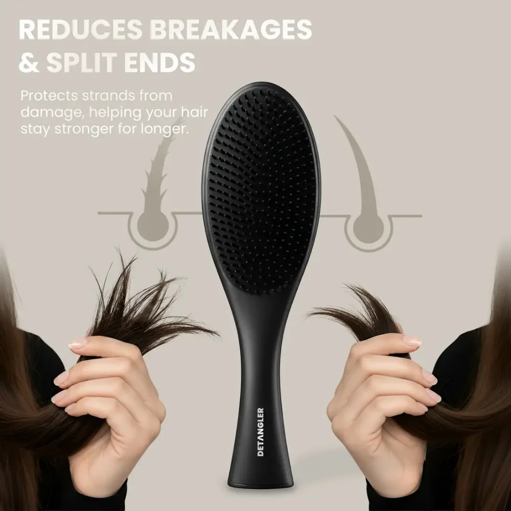 Luna London Detangler Hair Brush Black - Image 4