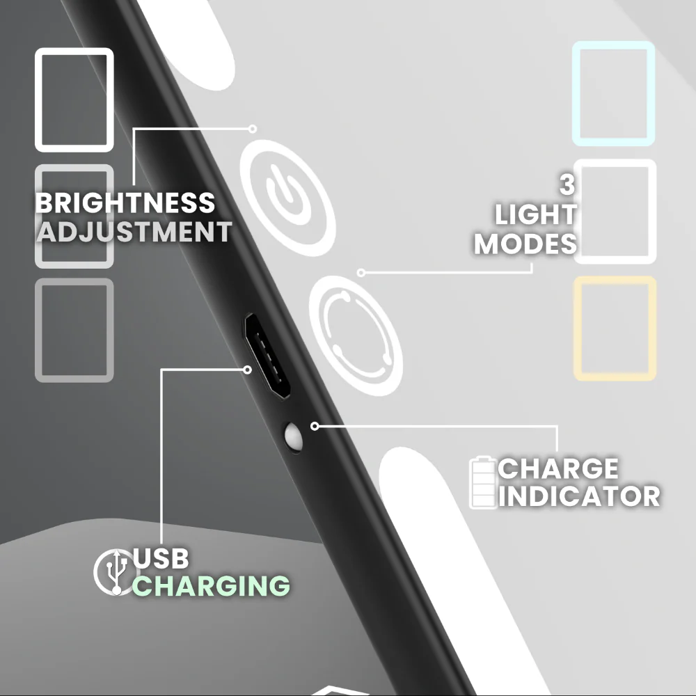 Luna London Eclipse Travel Mirror Matte Black - Image 3