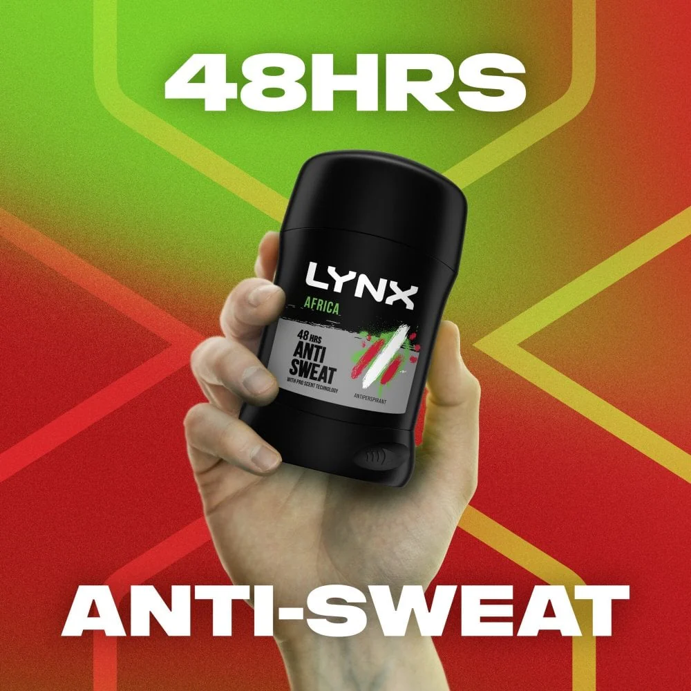 Lynx Africa 48h Anti-Perspirant Deodorant Stick 50ml - Image 4