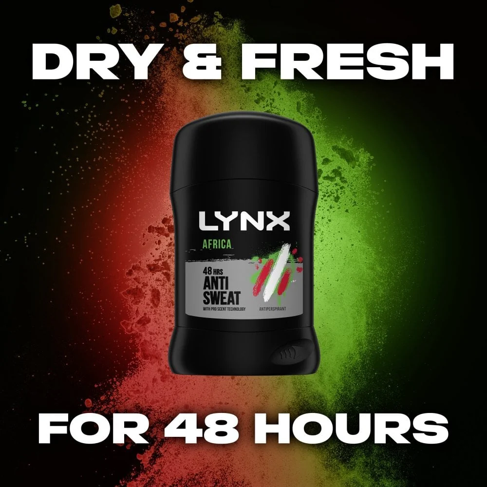 Lynx Africa 48h Anti-Perspirant Deodorant Stick 50ml - Image 5