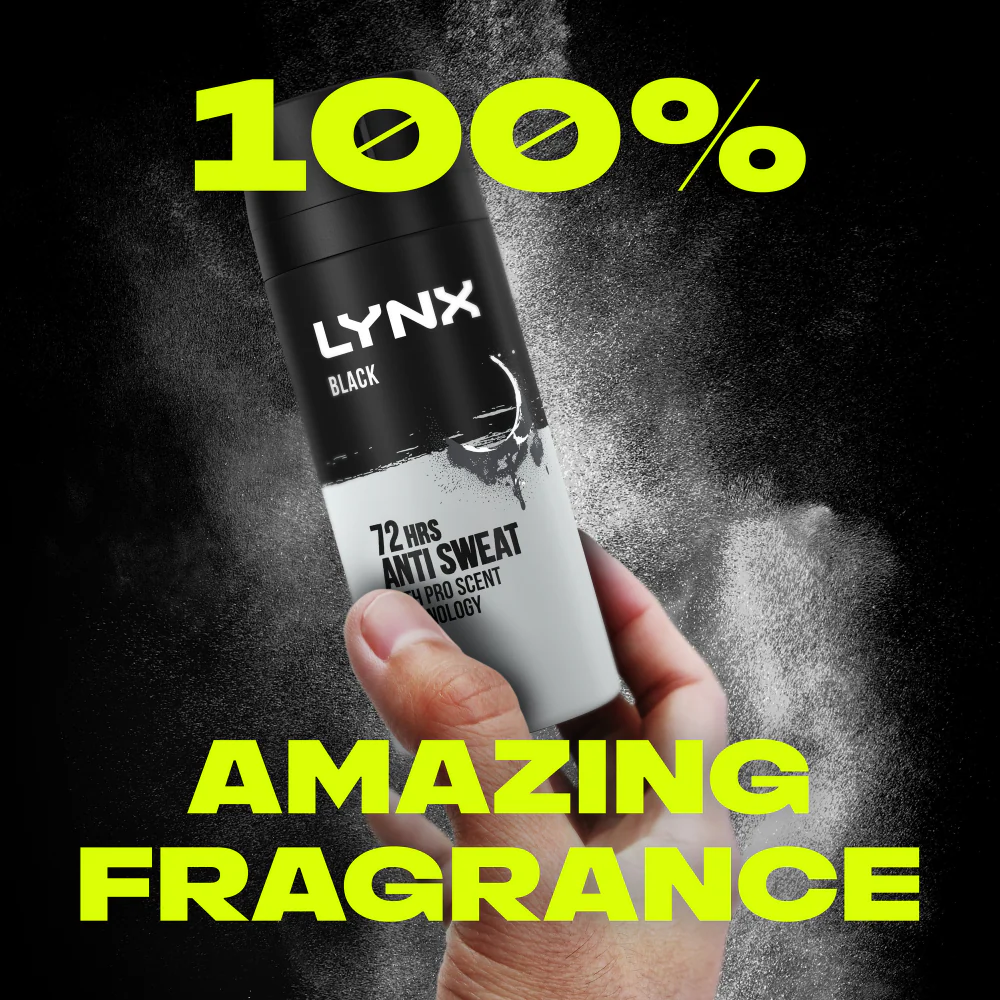 Lynx Black 72h Frozen Pear & Cedarwood Anti-Perspirant Deodorant Spray 150ml - Image 4