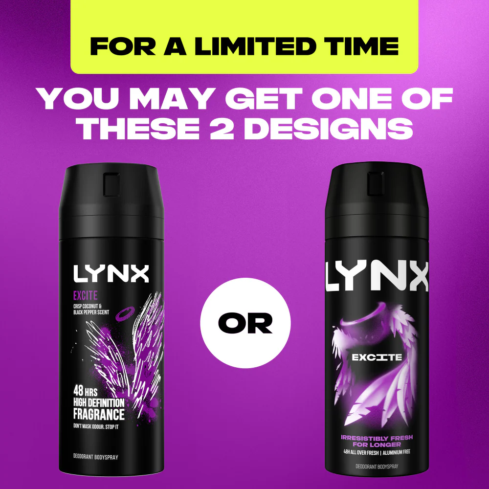 Lynx Excite 48h Crisp Coconut & Black Pepper Deodorant Body Spray 150ml - Image 7