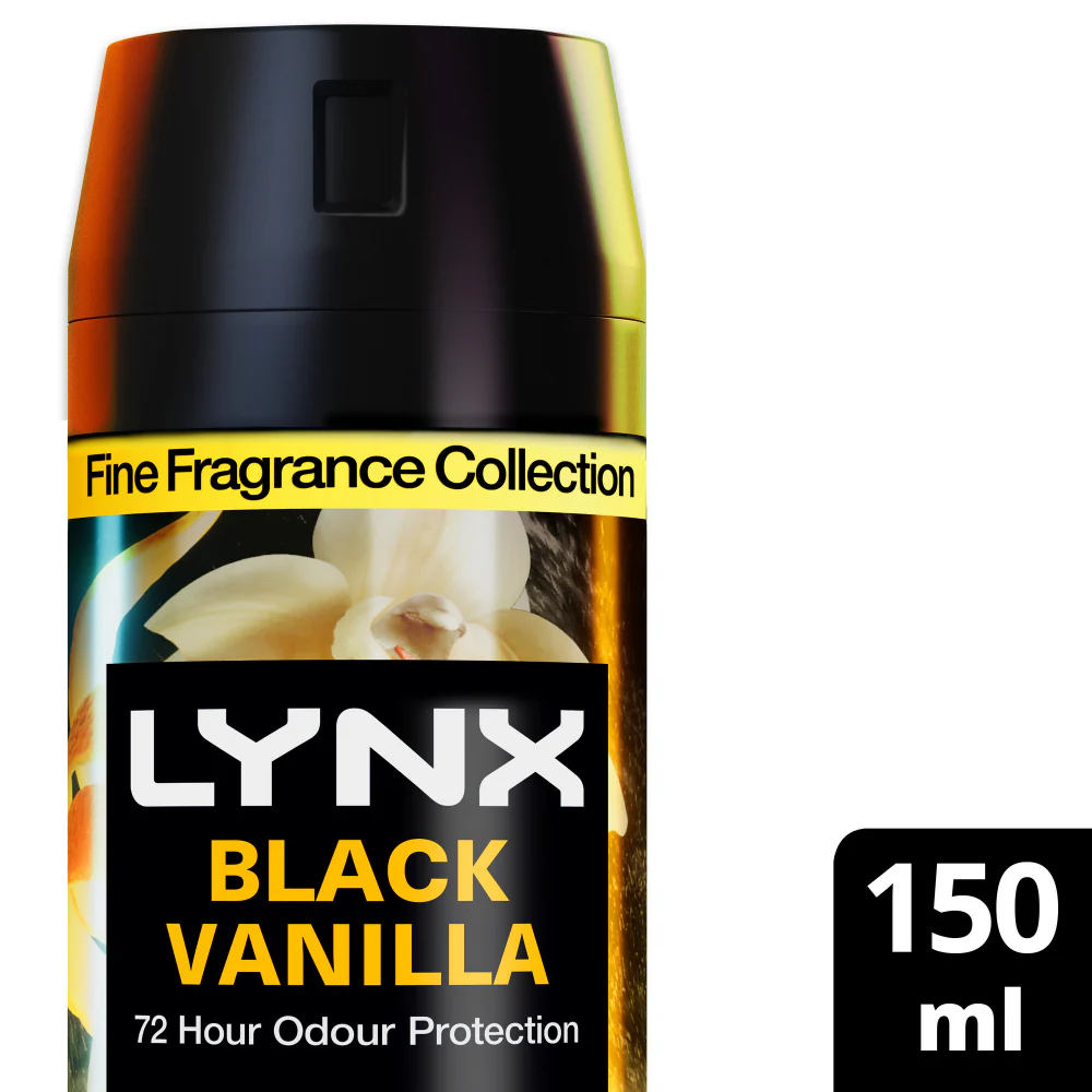 Lynx Fine Fragrance 72h Black Vanilla Orange & Sandalwood Premium Deodorant Body Spray 150ml - Image 2