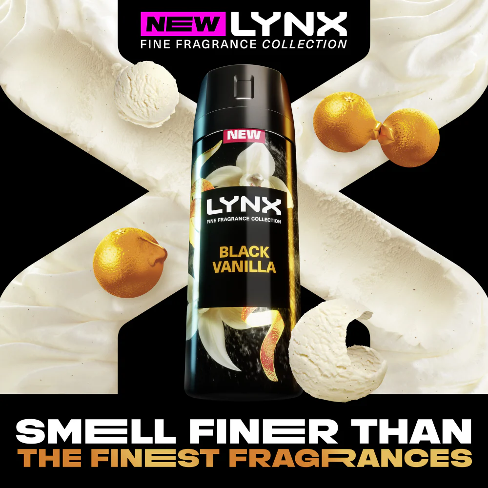 Lynx Fine Fragrance 72h Black Vanilla Orange & Sandalwood Premium Deodorant Body Spray 150ml - Image 3