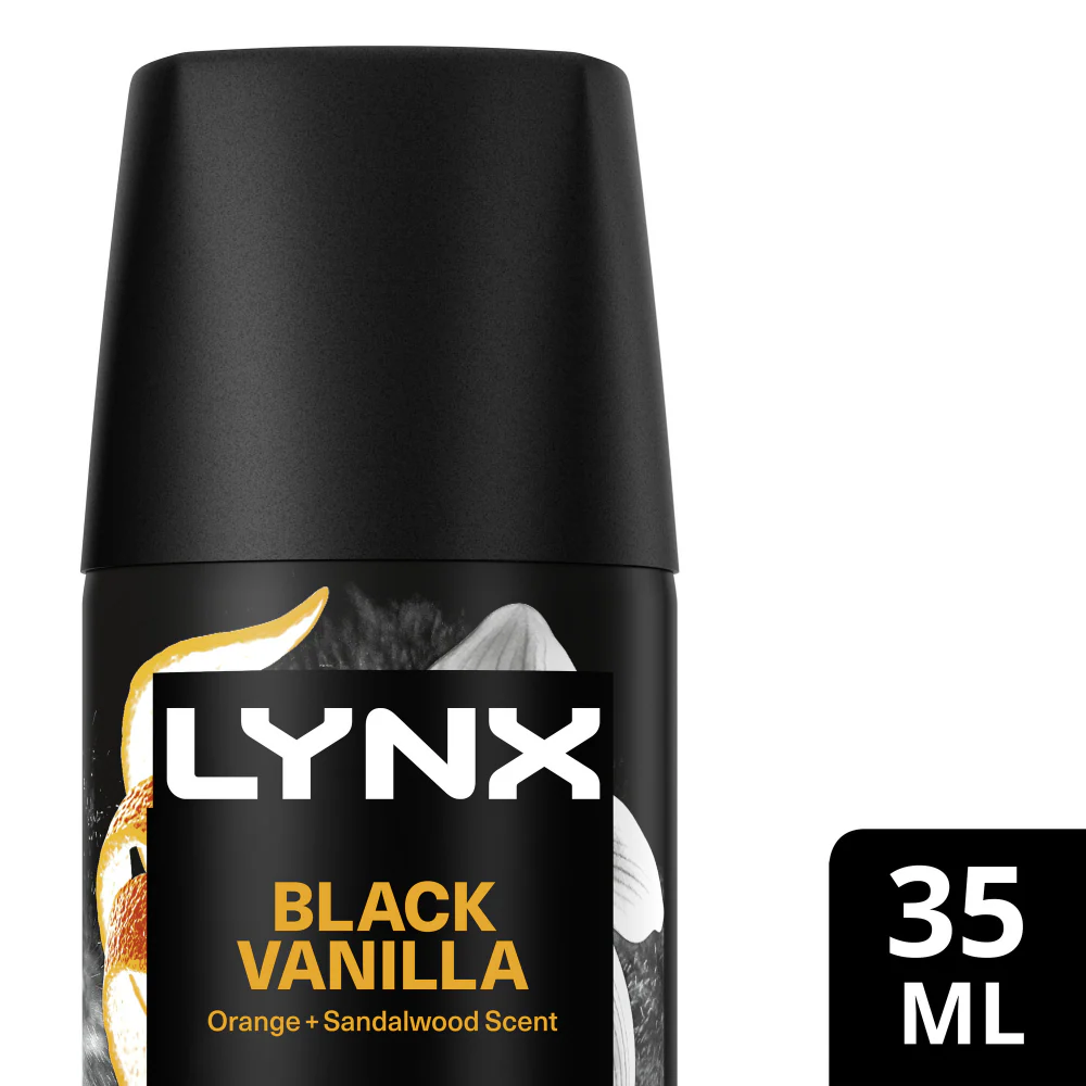 Lynx Fine Fragrance 72h Black Vanilla Orange & Sandalwood Premium Deodorant Body Spray 35ml - Image 2