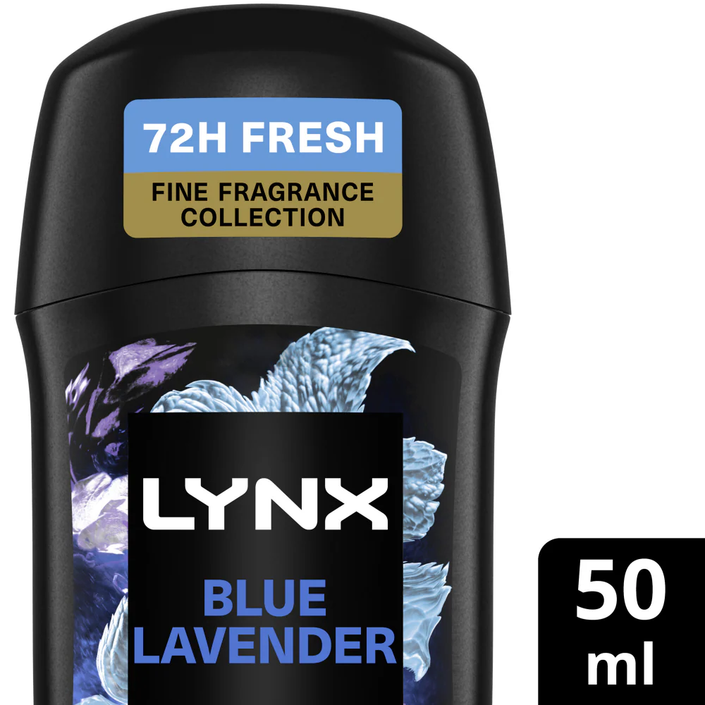 Lynx Fine Fragrance 72h Blue Lavender Mint & Amber Premium Anti-Perspirant Deodorant Stick 50ml - Image 2