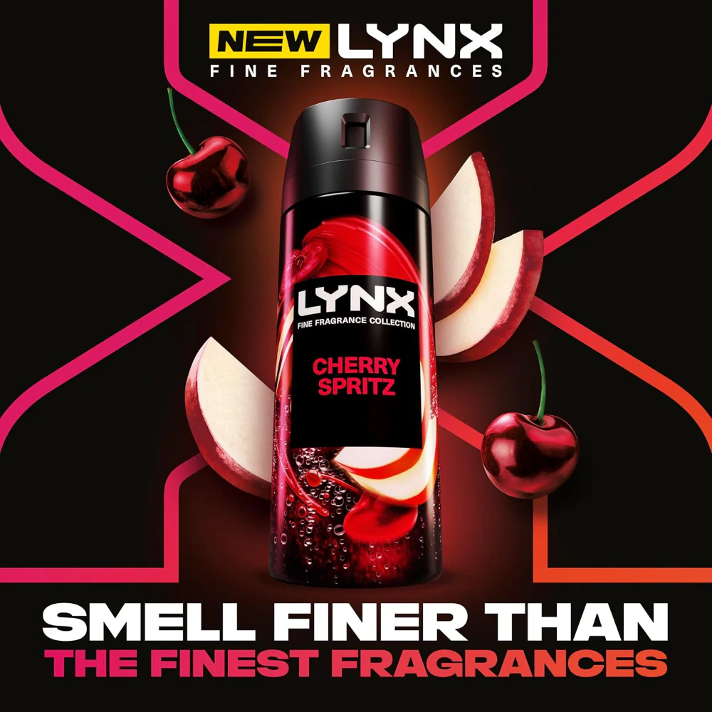 Lynx Fine Fragrance 72h Cherry Spritz Red Apple & Amber Premium Deodorant Body Spray 35ml - Image 3