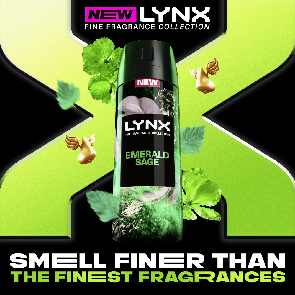 Lynx Fine Fragrance 72h Emerald Sage White Geranium & Cedar Premium Deodorant Body Spray 150ml - Image 4