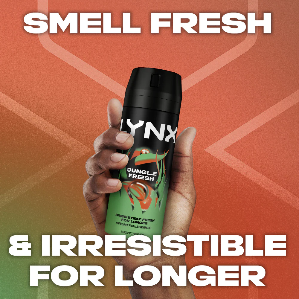 Lynx Jungle Fresh 48h Palm Leaves & Amber Deodorant Body Spray 150ml - Image 3