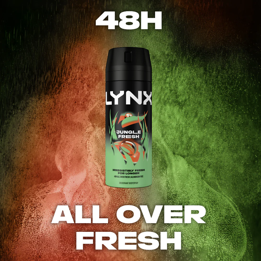 Lynx Jungle Fresh 48h Palm Leaves & Amber Deodorant Body Spray 150ml - Image 5
