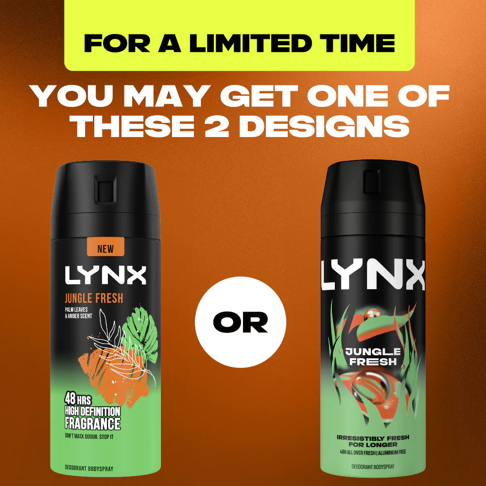 Lynx Jungle Fresh 48h Palm Leaves & Amber Deodorant Body Spray 150ml - Image 7