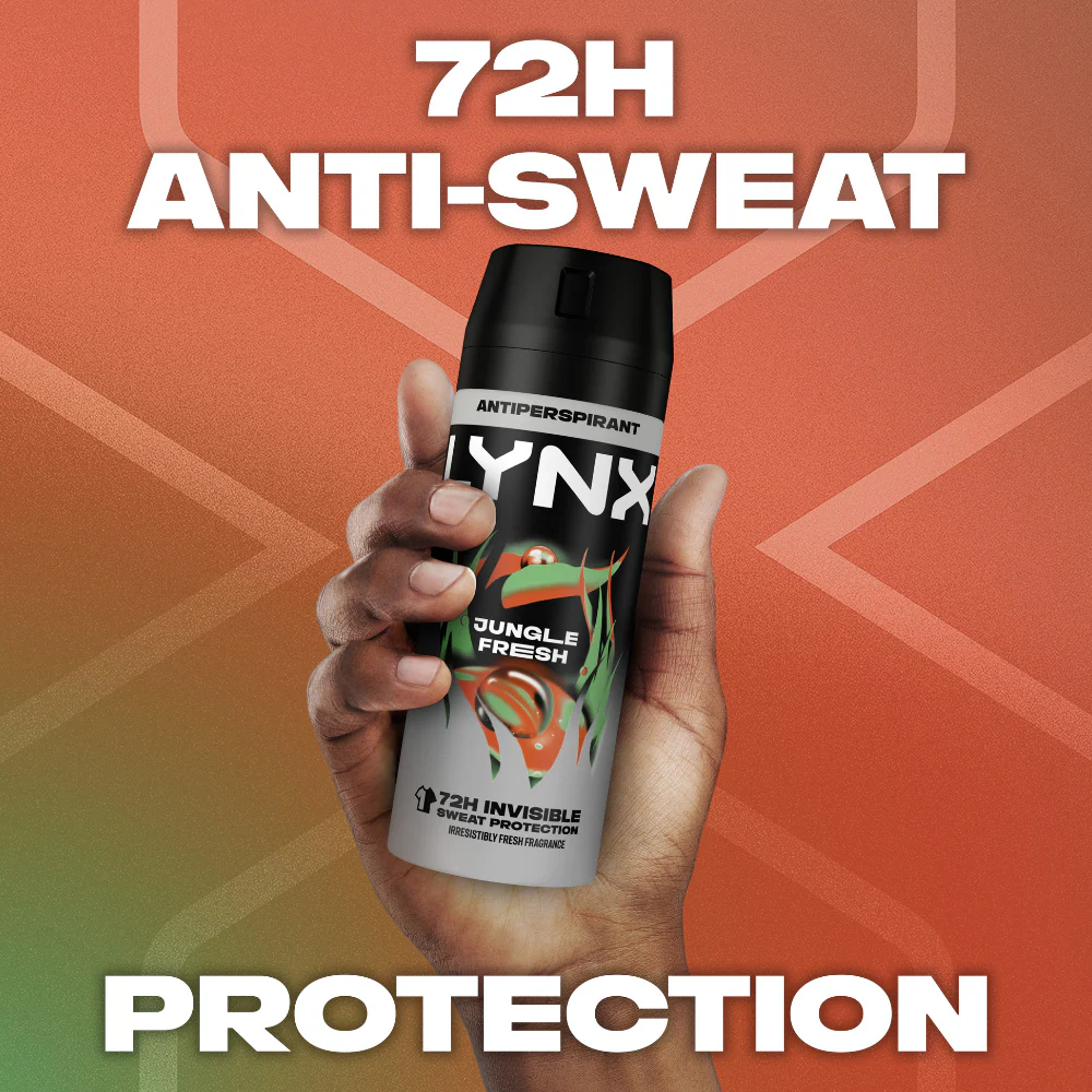 Lynx Jungle Fresh 72h Palm Leaves & Amber Anti-Perspirant Deodorant Spray 150ml - Image 3