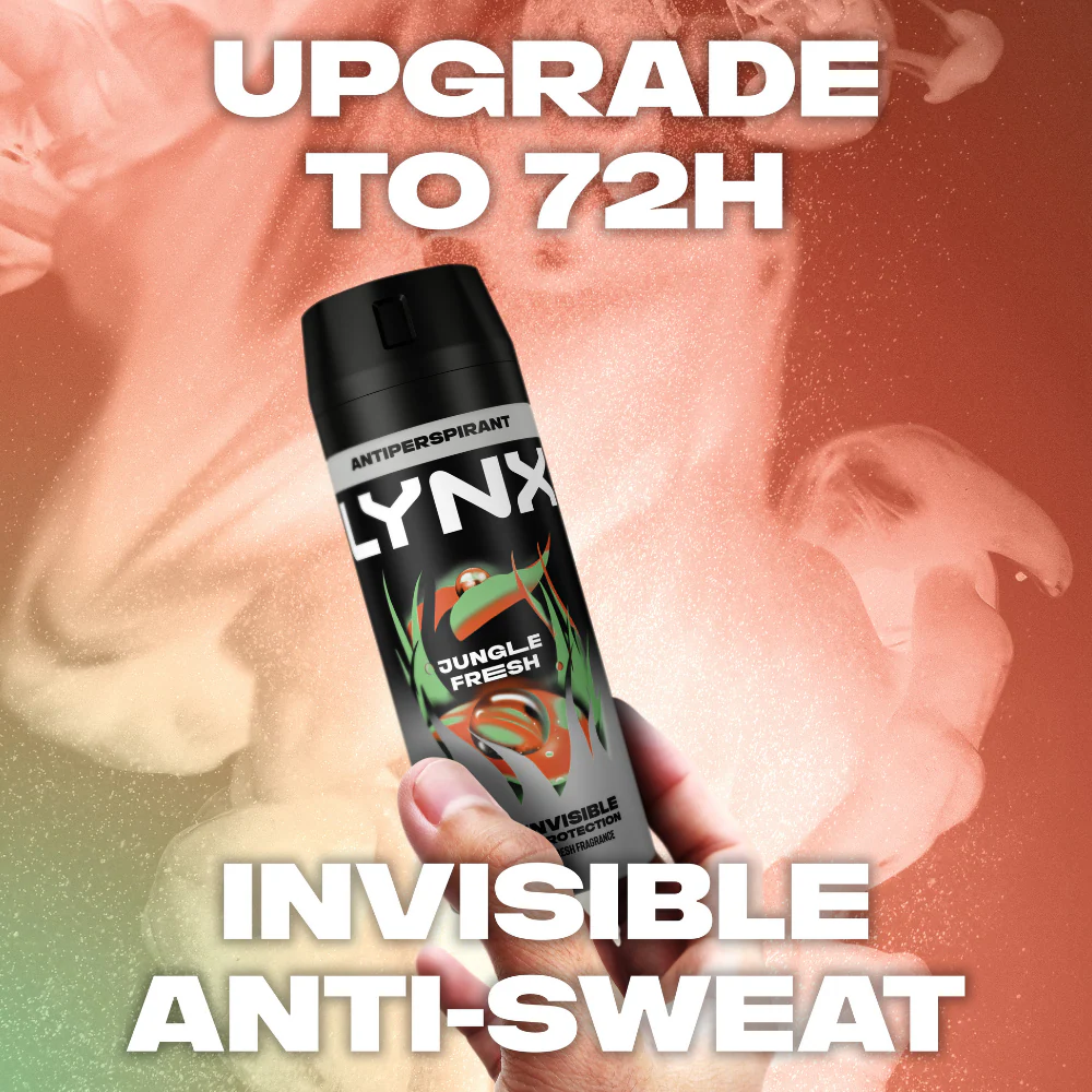 Lynx Jungle Fresh 72h Palm Leaves & Amber Anti-Perspirant Deodorant Spray 150ml - Image 4
