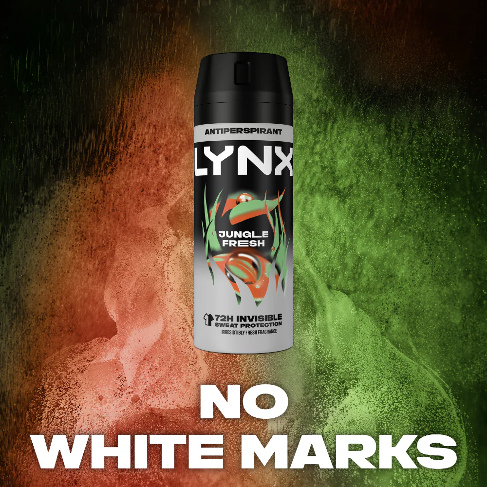 Lynx Jungle Fresh 72h Palm Leaves & Amber Anti-Perspirant Deodorant Spray 150ml - Image 6