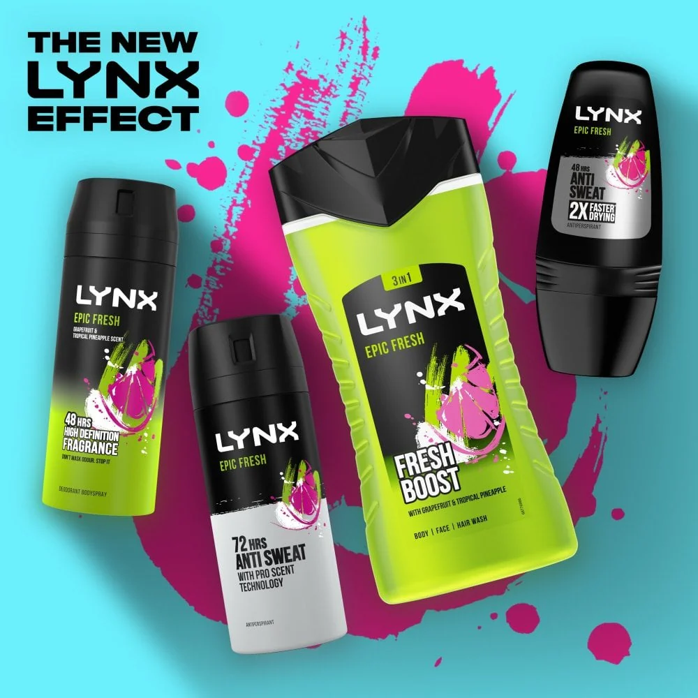Lynx XXL 3 In 1 Epic Fresh Shower Gel 500ml - Image 3