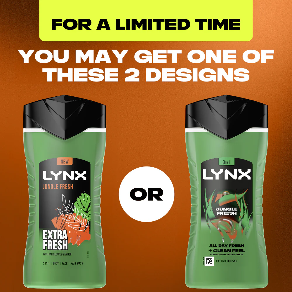 Lynx XXL 3 In 1 Jungle Fresh Shower Gel 500ml - Image 3