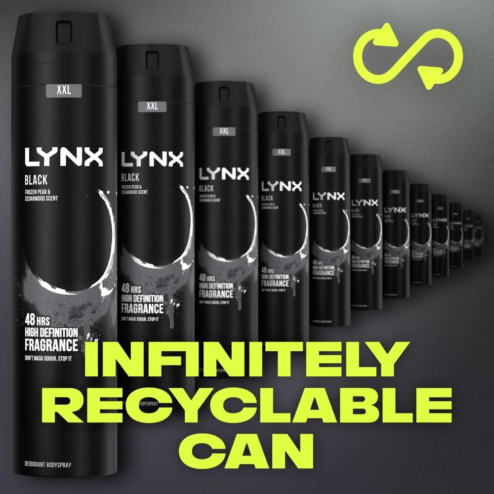 Lynx XXL Black 48h Frozen Pear & Cedarwood Deodorant Body Spray 250ml - Image 9