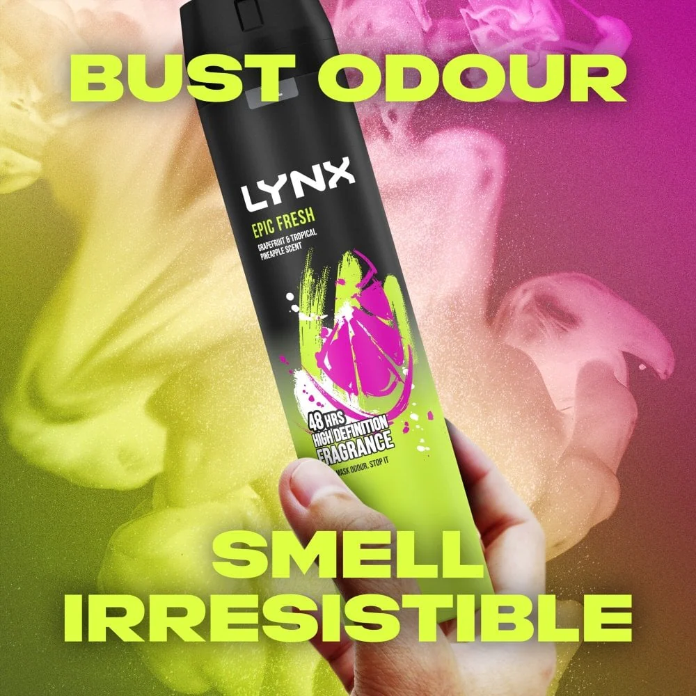 Lynx XXL Epic Fresh 48h Grapefruit & Tropical Pineapple Deodorant Body Spray 250ml - Image 4
