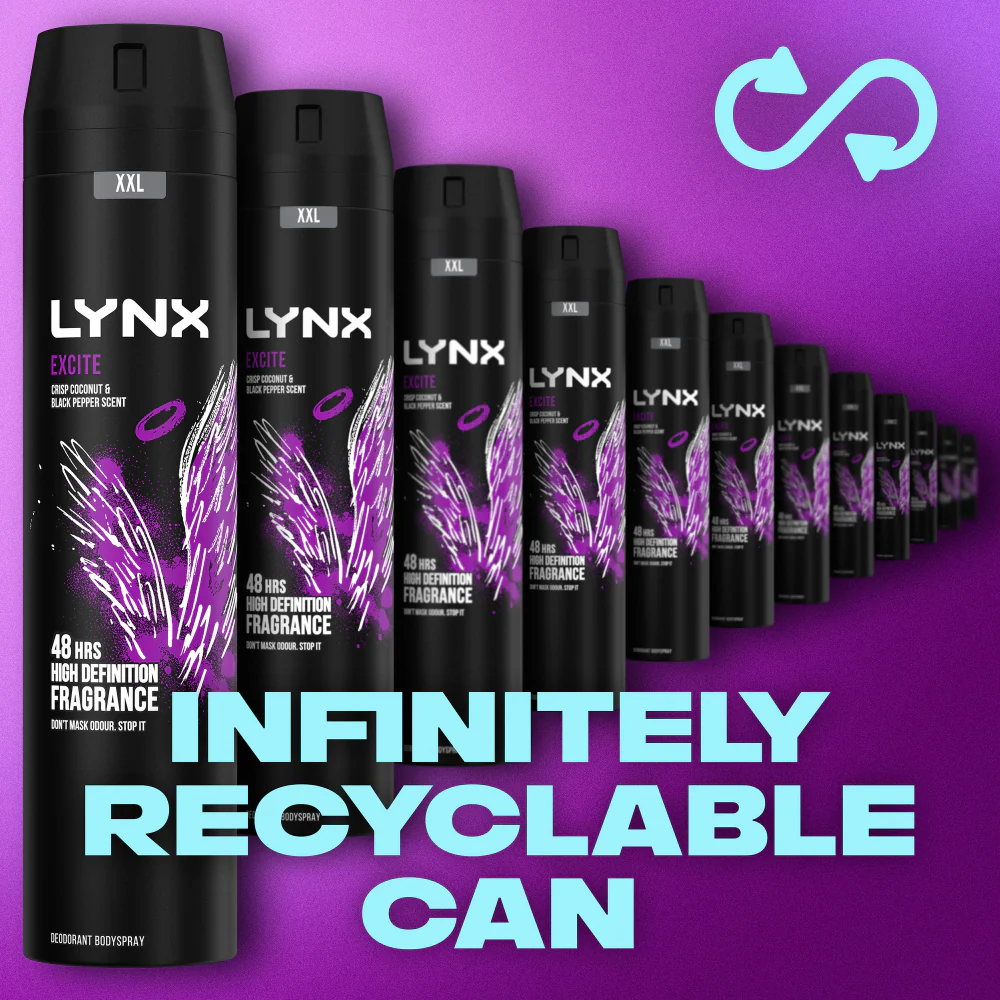 Lynx XXL Excite 48h Crisp Coconut & Black Pepper Deodorant Body Spray 250ml - Image 8