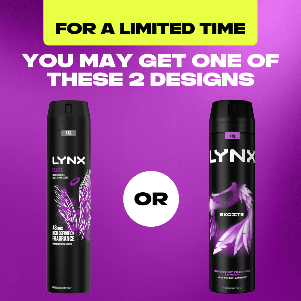Lynx XXL Excite 48h Crisp Coconut & Black Pepper Deodorant Body Spray 250ml - Image 9
